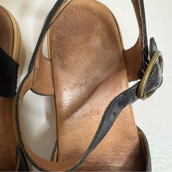 Dansko Black Leather Ankle Strap Clog Sandals EU 39 US 8.5 Platform - Picture 7 of 16